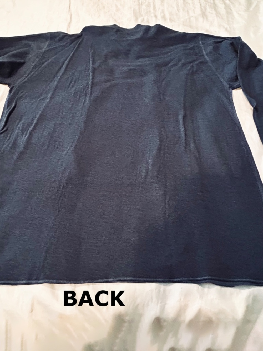 SWEATER, WOOL BLEND, MEDIUM BLUE, SIZE 2X, MADE IN CANADA!!, RIBBED CUFFS & HEM, - Picture 6 of 12